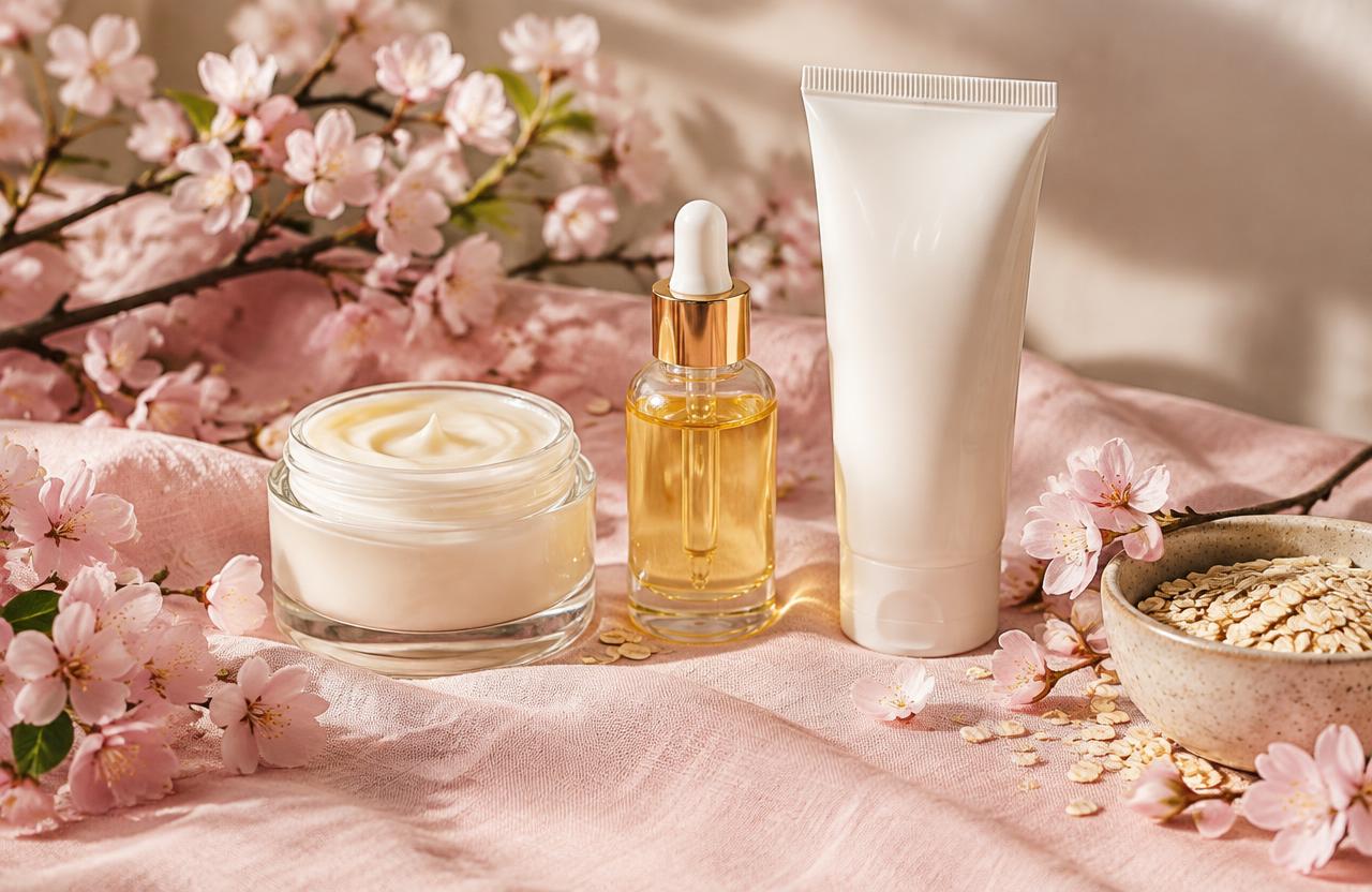 Rich cream and facial oil with oats
