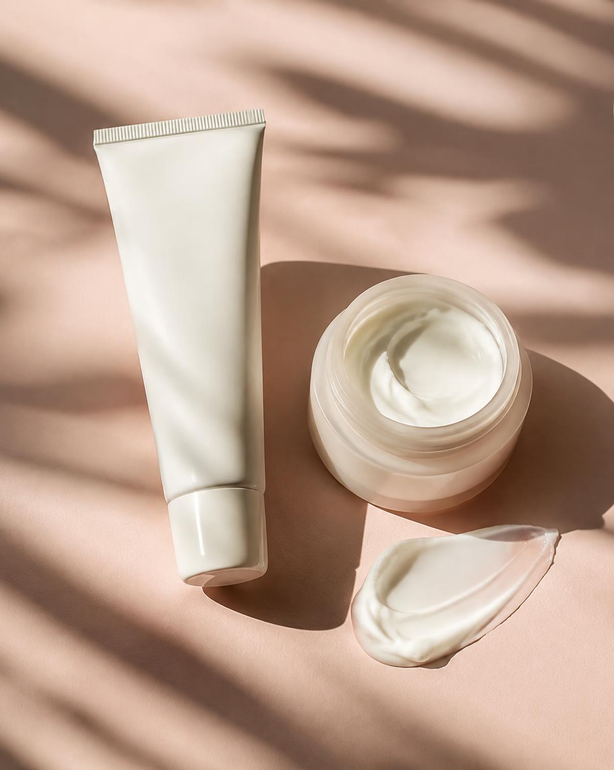 Sunscreen tube and moisturizer jar
